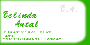 belinda antal business card